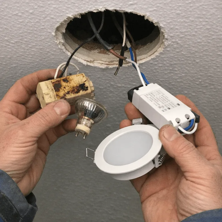 Auswechseln einer veralteten Halogenlampe gegen LED